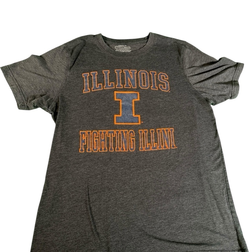 Team Illinois Fighting Illini Basketball T-shirt Gray Orange Size Large